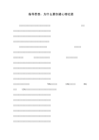 二、指导思想,为什么要创建心理社团