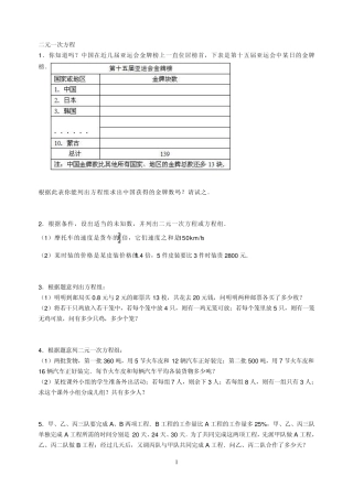 二元一次方程(不等式)组应用
