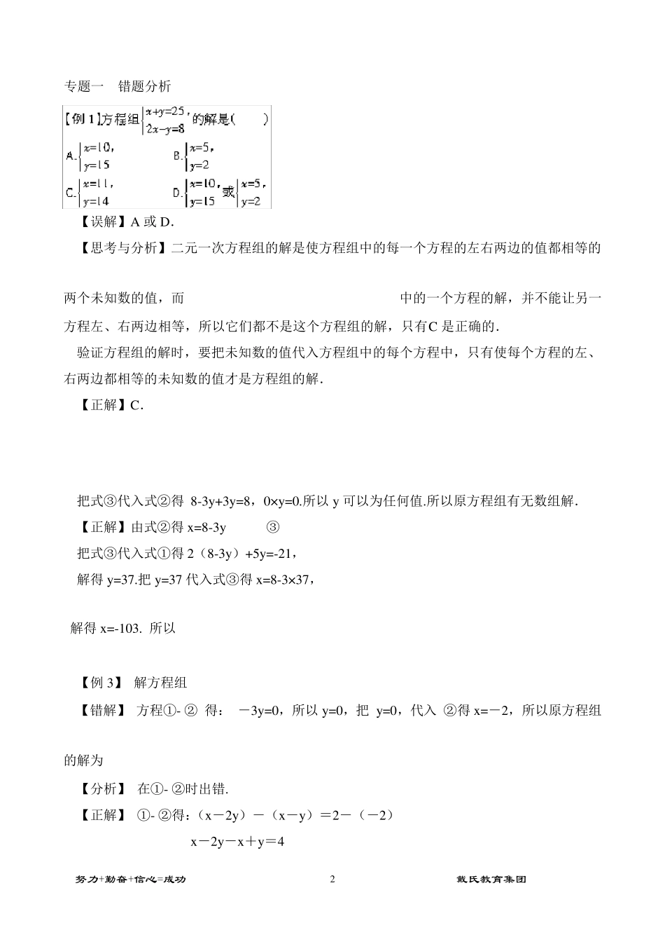二元一次方程组(难点、考点、易错点)_第2页