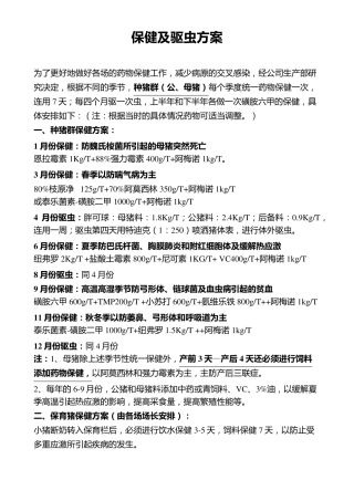 养猪保健方案