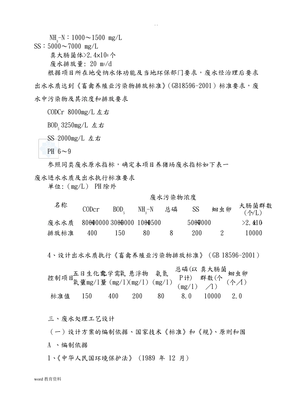 养猪场废水处理方案设计_第3页