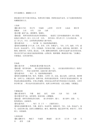 养生泡酒配方二十九