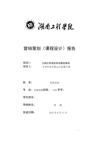 养老服务项目策划