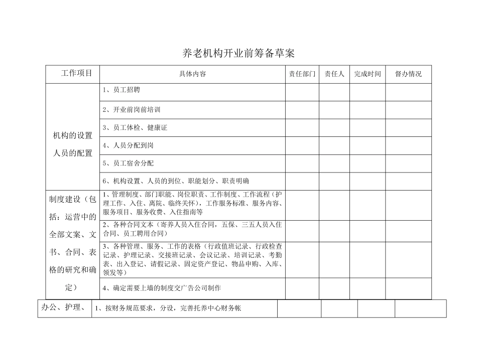 养老机构开业前运营方案_第1页