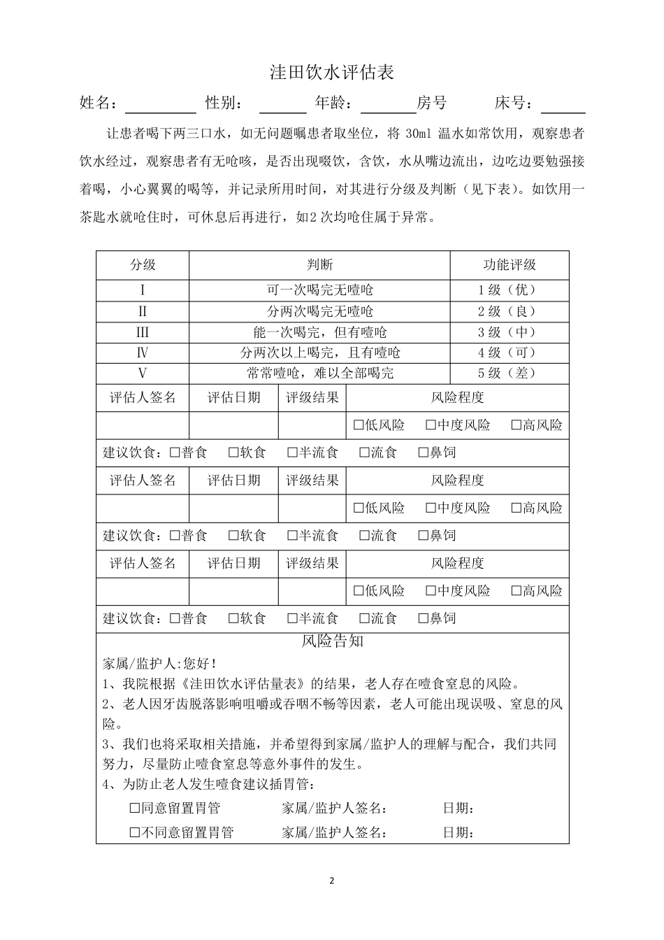 养老院服务安全基本规范相关表格_第2页