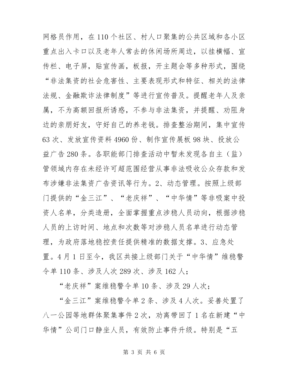 养老领域非法集资风险排查百日专项行动情况工作总结_第3页