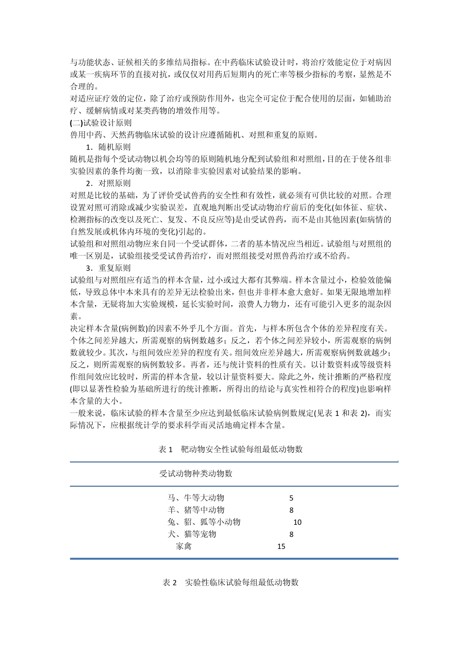 兽用中药天然药物临床试验技术指导原则_第2页