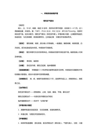 内科护理学病例分析