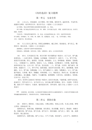 内经选读复习重点
