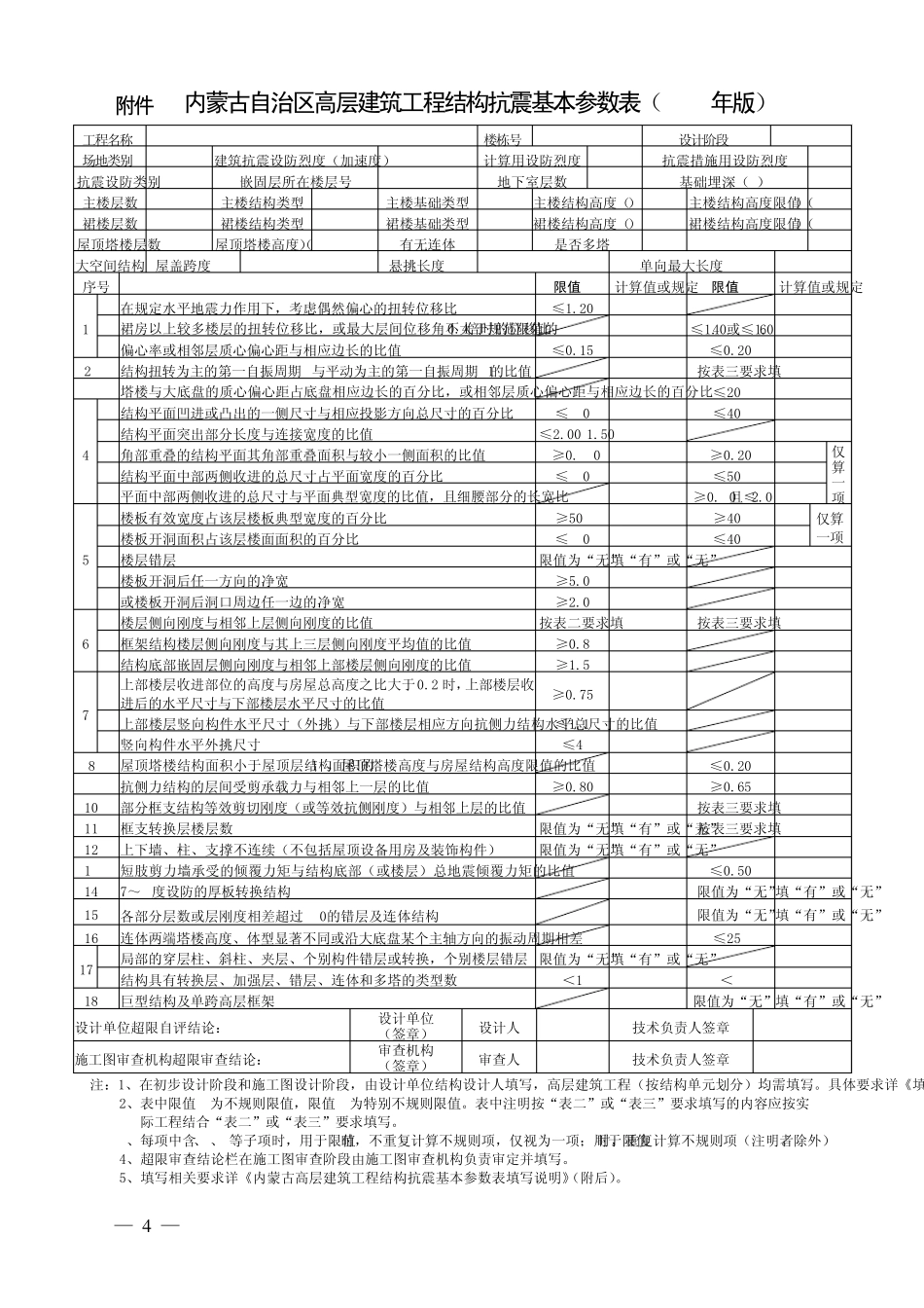 内蒙古自治区高层建筑工程结构抗震基本参数表(2012年版)_第1页