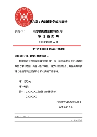 内部审计表格