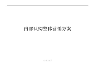 内部认购整体营销方案
