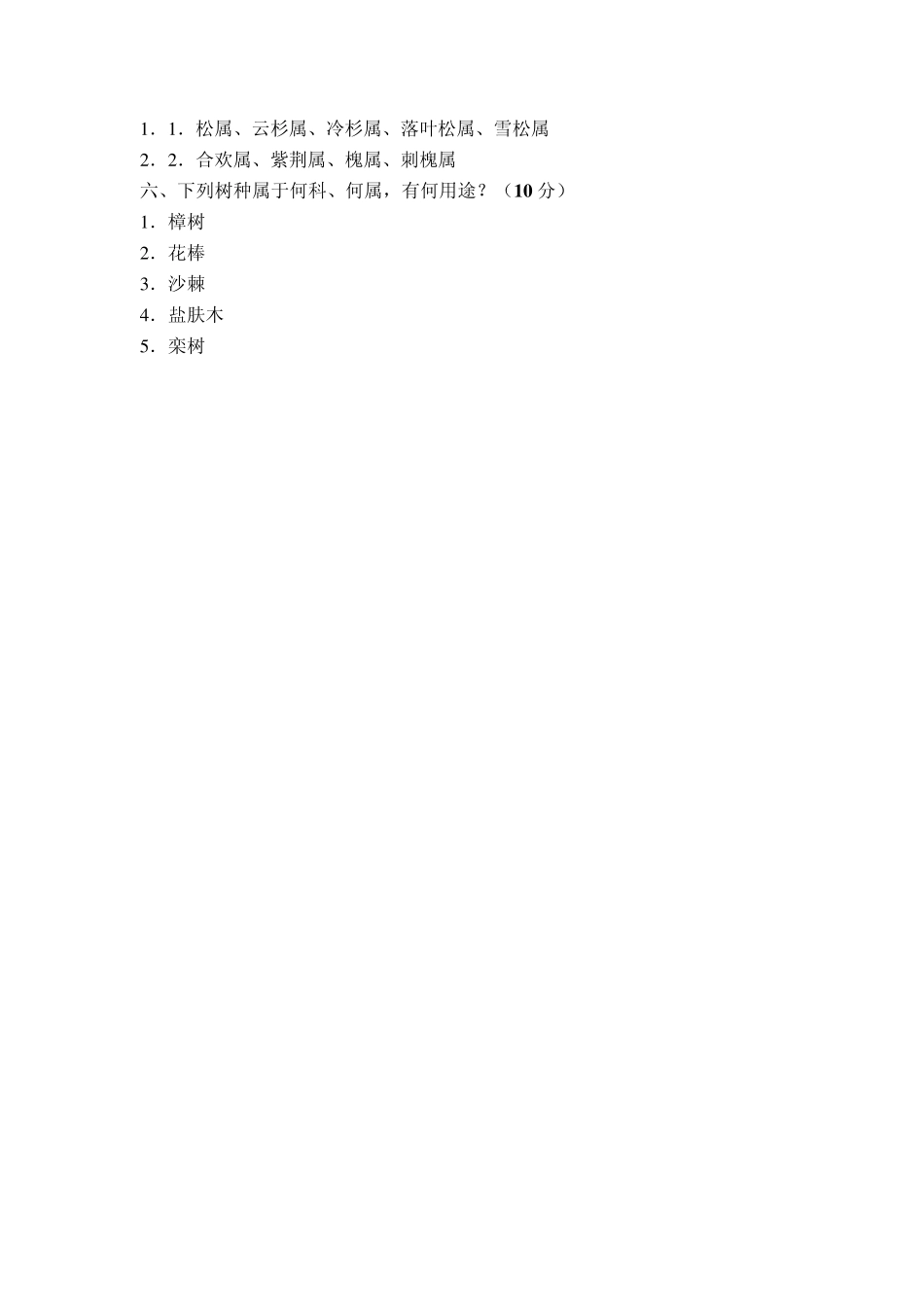 农林大学树木学试题集锦_第2页