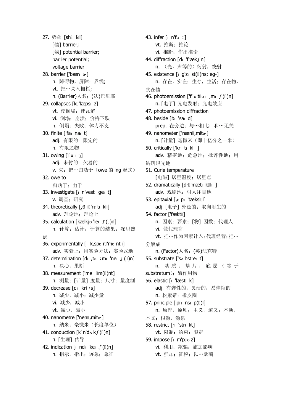 凝聚态物理专业词汇1_第2页