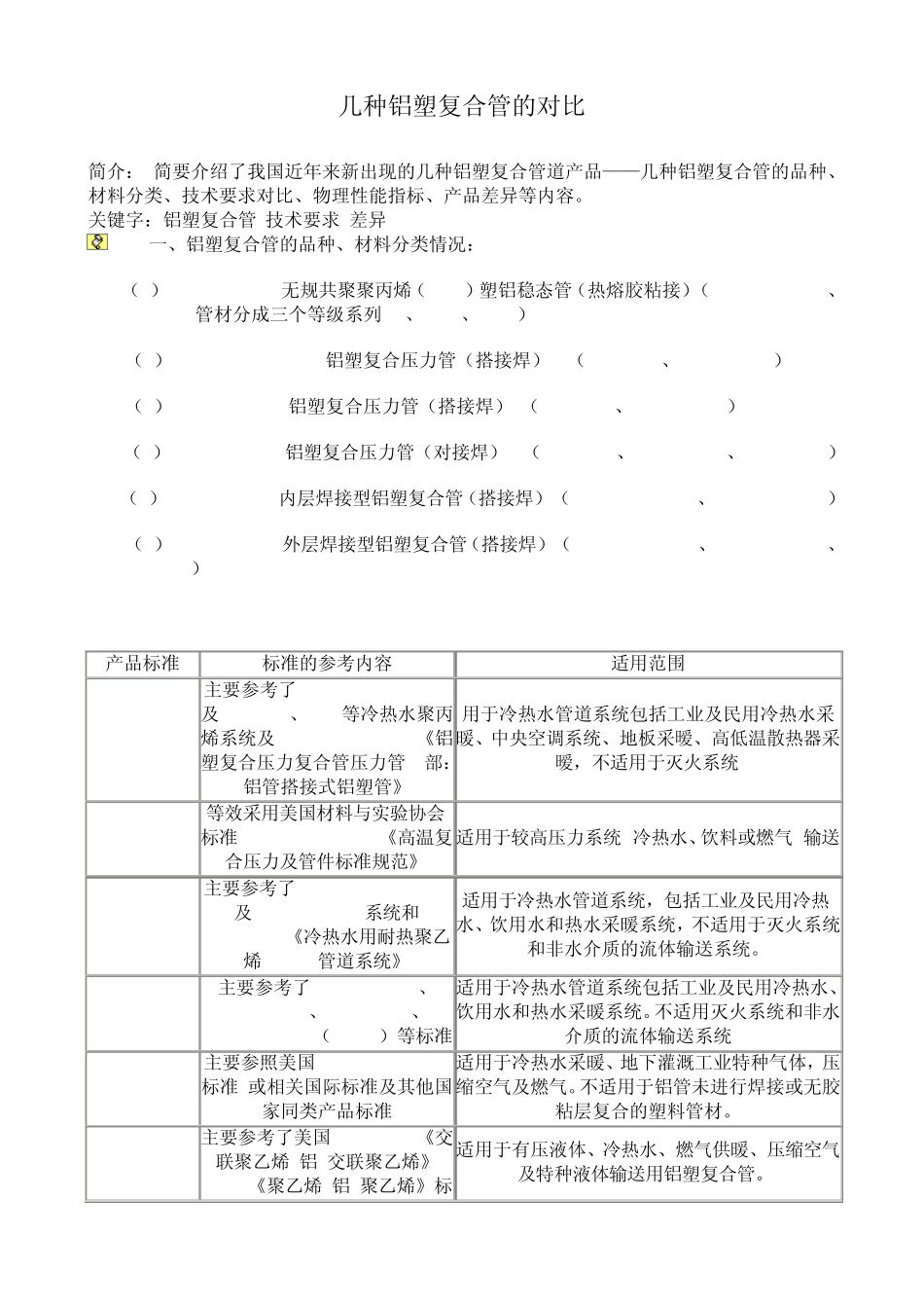 几种铝塑复合管的对比_第1页