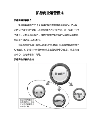 凯德商业项目运营模式