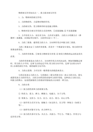 物理相互作用知识点