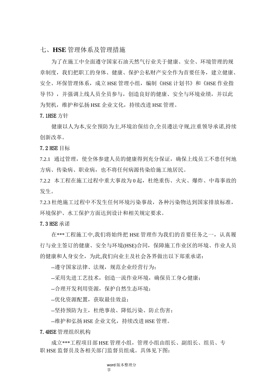 HSE管理体系和管理措施方案_第1页
