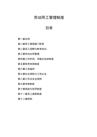 劳动用工规章制度
