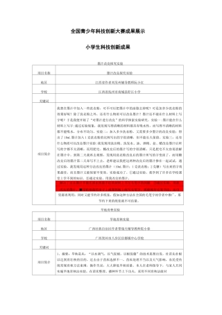 全国青少年科技创新大赛成果展示