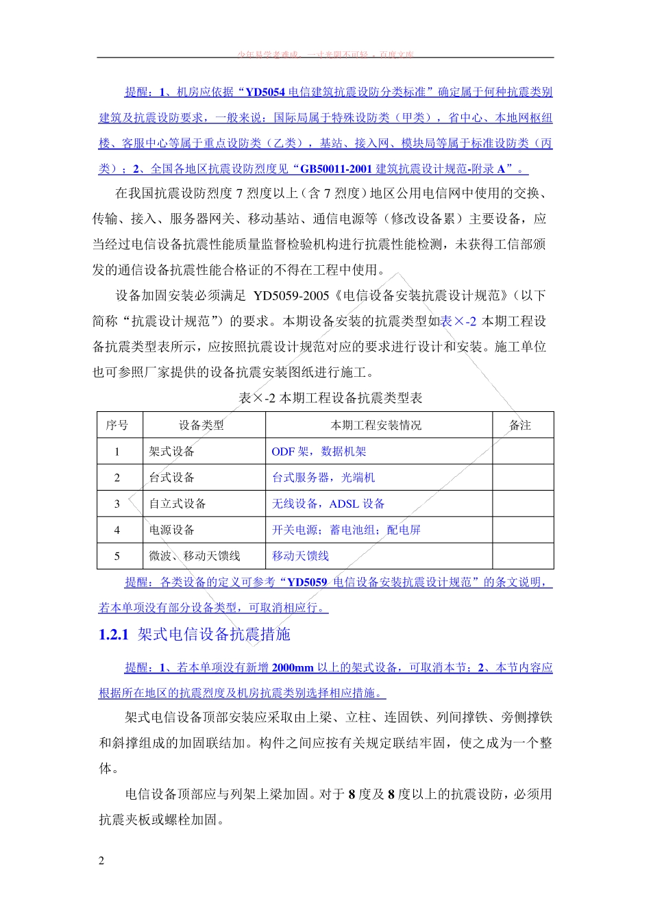 电信设备安装抗震加固设计说明_第2页