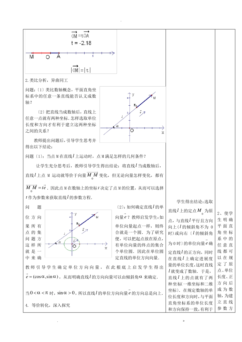 直线的参数方程教学设计_第3页