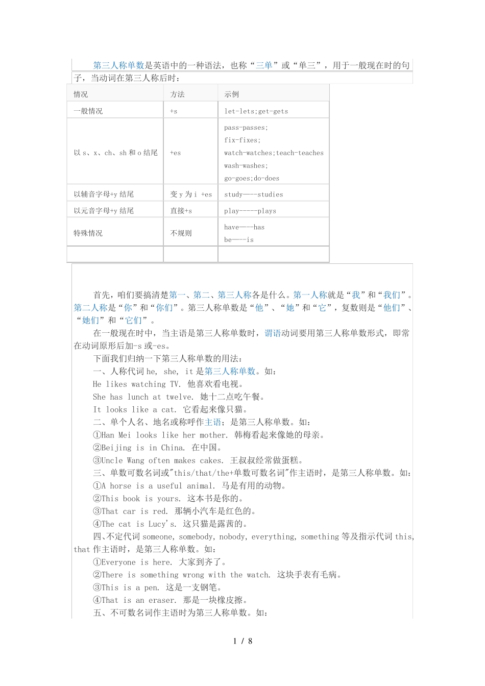 第三人称单数形式_第1页
