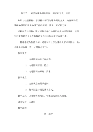 第三节秘书沟通协调的原则、要求和方式、方法