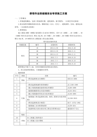 群塔作业防碰撞安全专项施工方案
