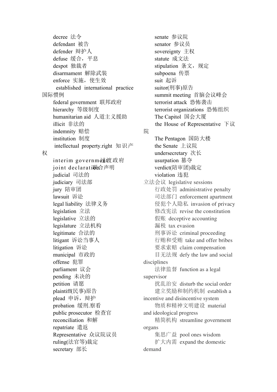 考研英语经济政治法律类词汇总结_第2页