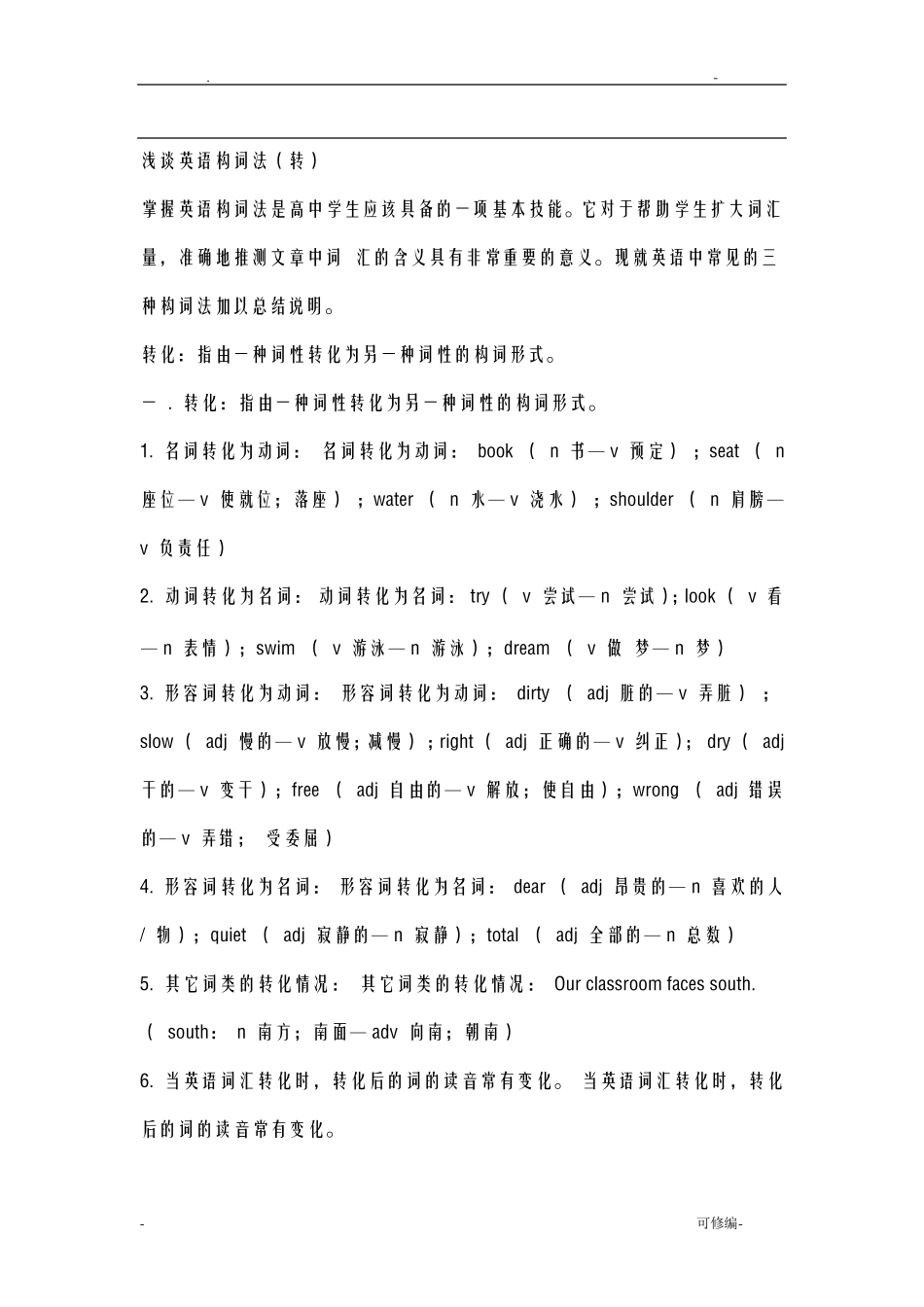 英语常见构词法_第1页