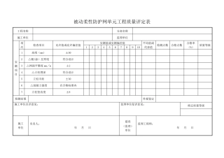 被动柔性防护网施工表格