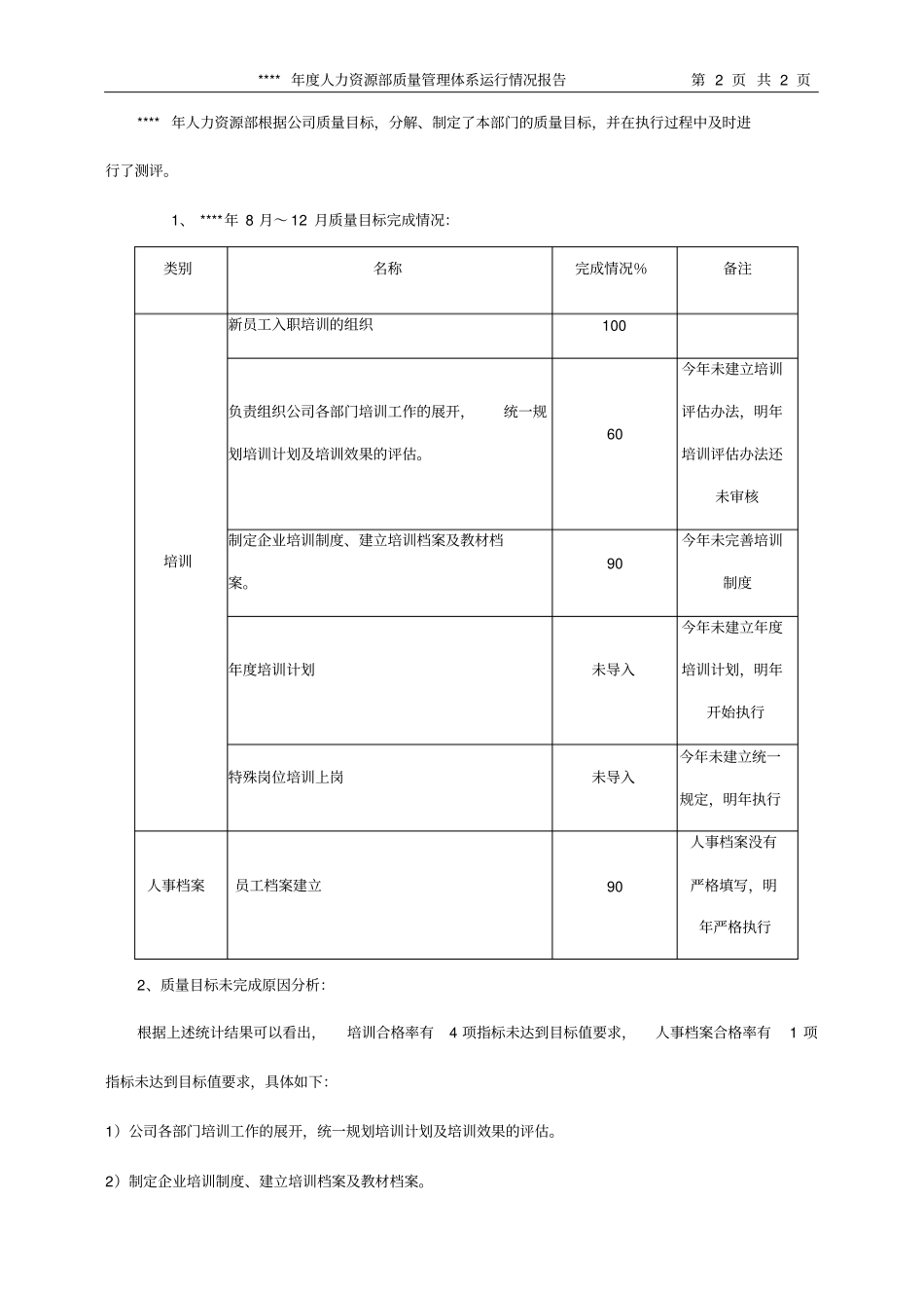 年质量管理体系运行情况报告人力资源部_第3页