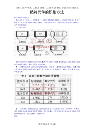 贴片电容及电阻的识别方法