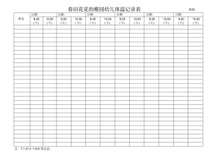 幼儿园体温记录表