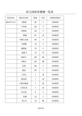 幼儿园体育器械一览表