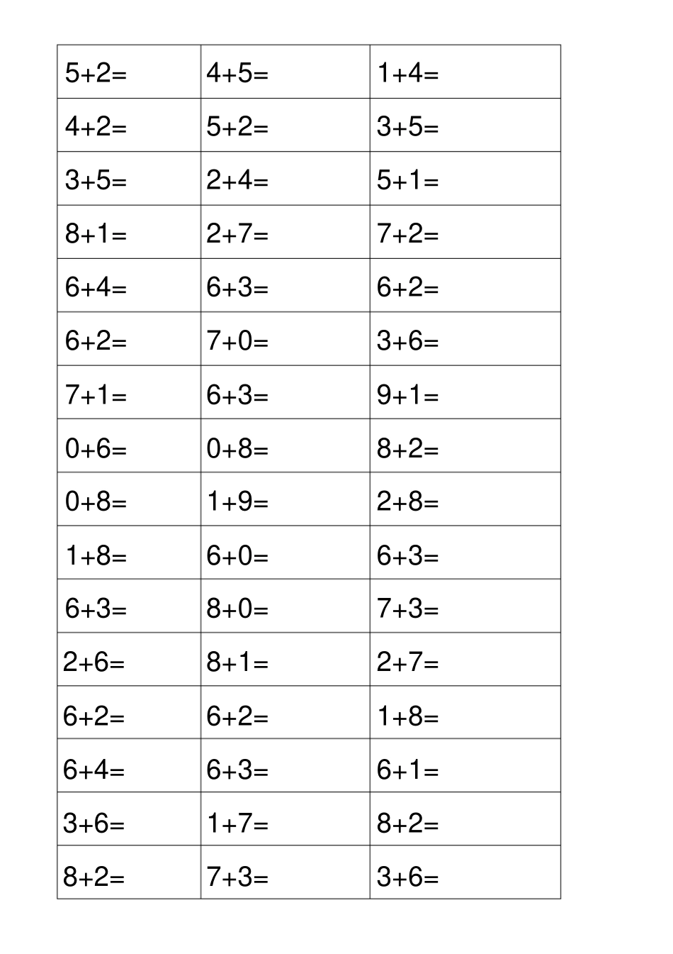幼儿园十以内的加法练习题_第2页