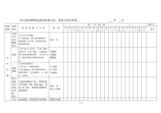 幼儿园各种物品清洁消毒方法
