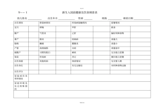 幼儿园实用常用表格