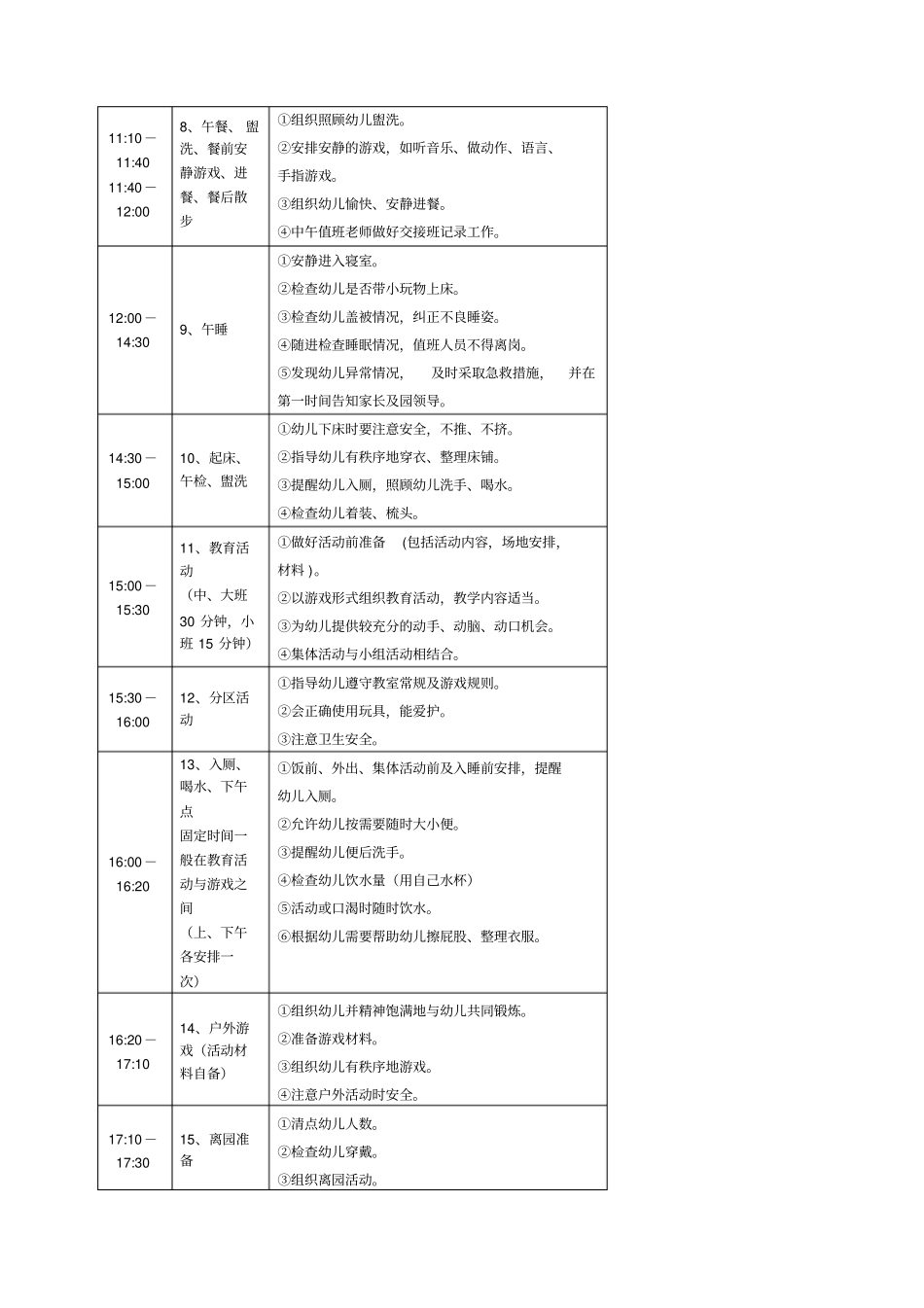 幼儿园幼儿一日生活安排表_第2页
