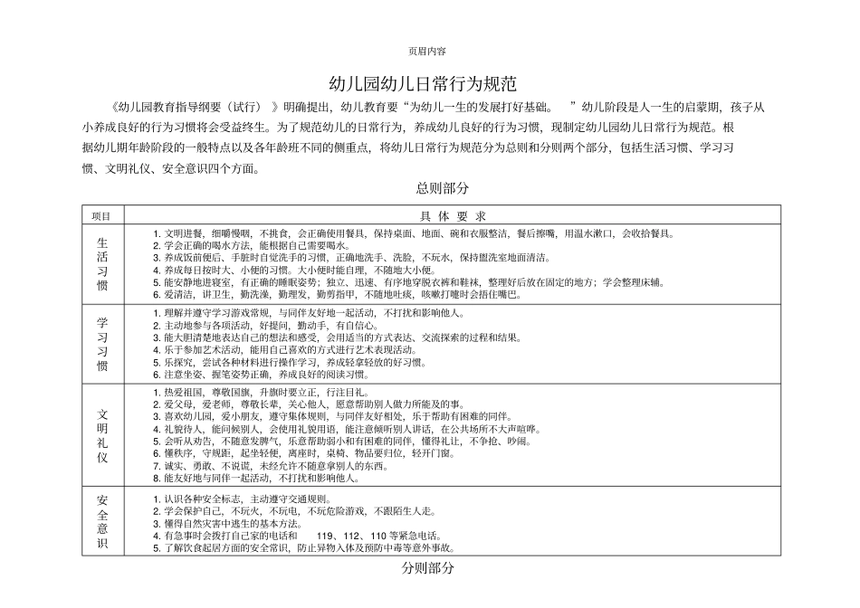 幼儿园幼儿日常行为规范_第1页