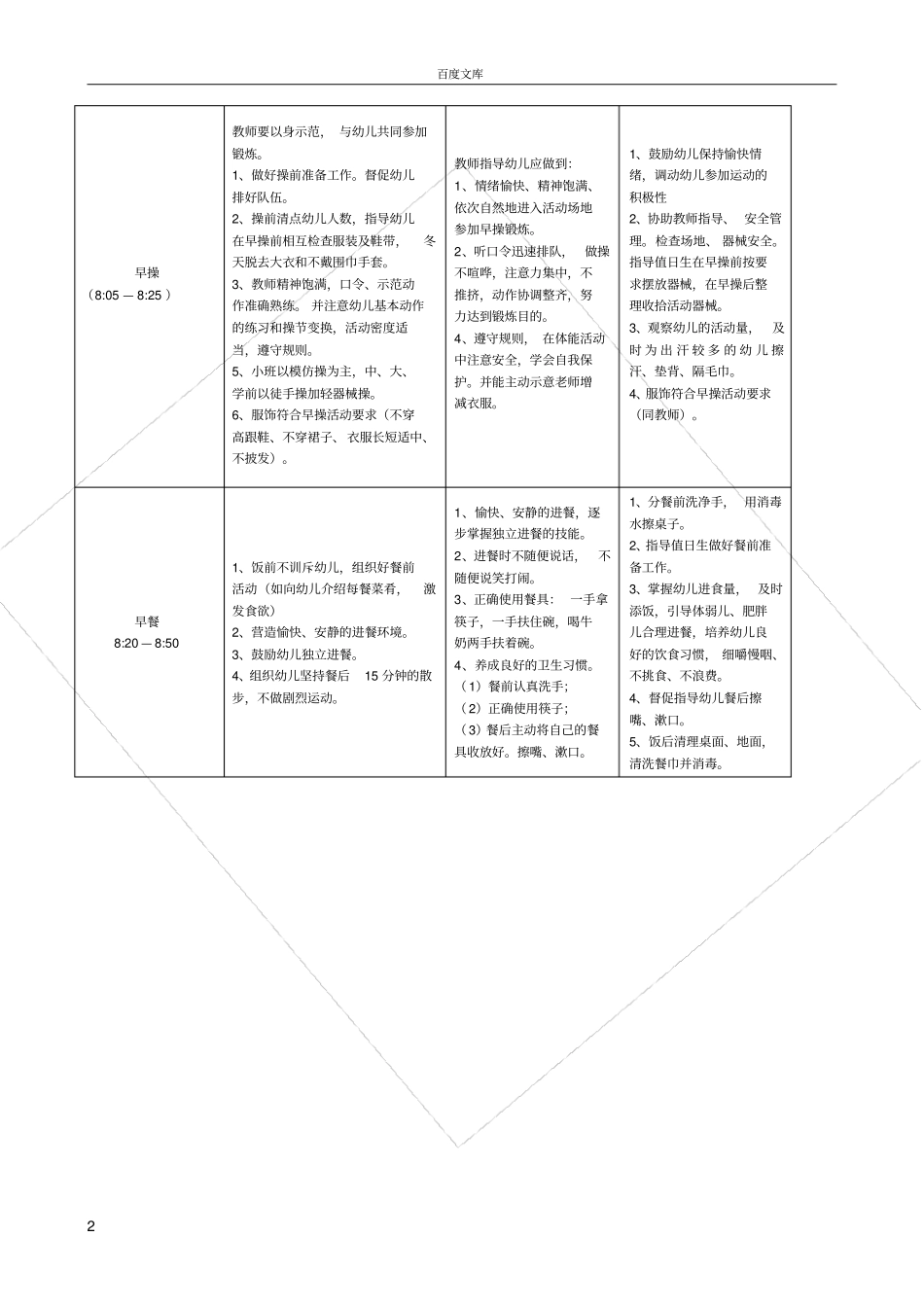 幼儿园教师一日工作流程及内容_第2页