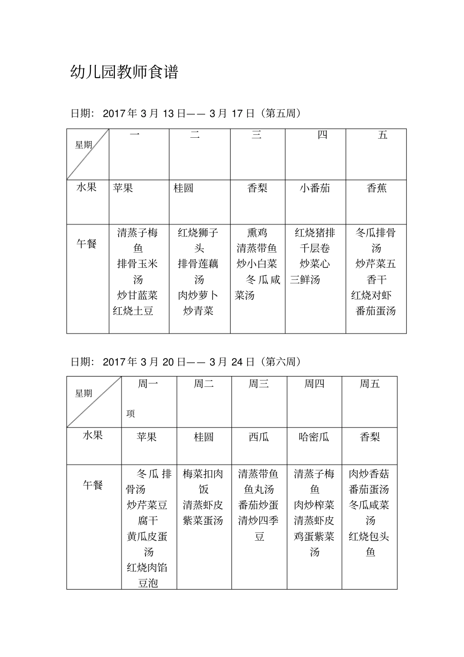 幼儿园教师食谱_第3页