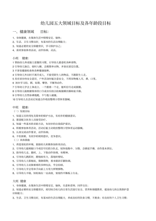 幼儿园教育的五大领域及教育目标