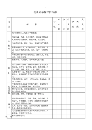 幼儿园早操评价标准