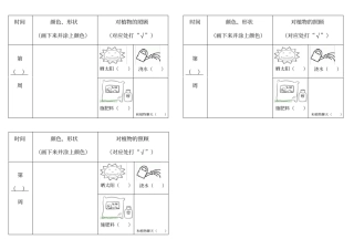幼儿园植物生长观察记录表