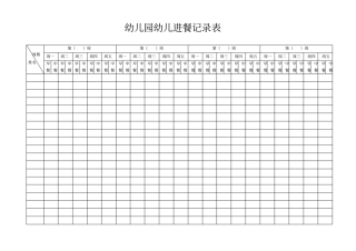 幼儿园进餐情况记录表