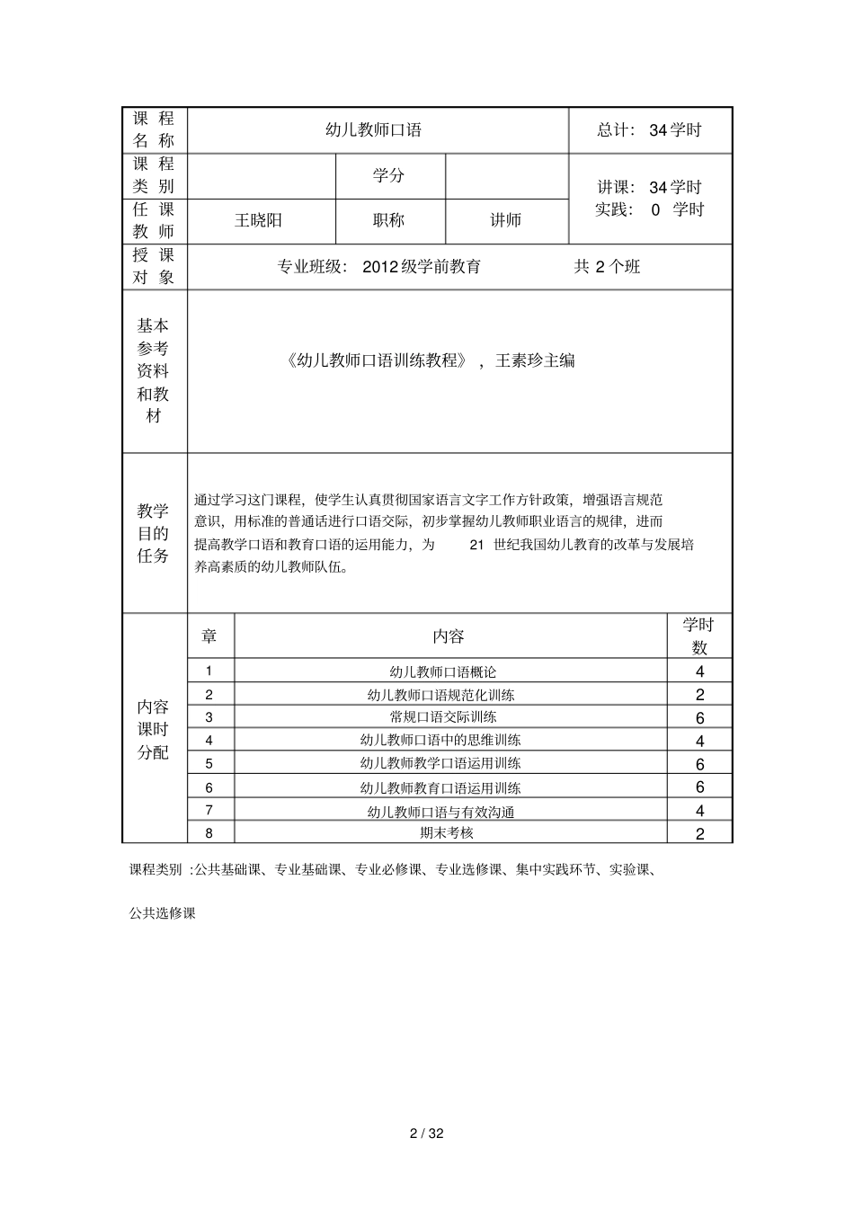 幼儿教师口语教师教学案专_第2页