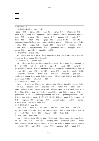 幼儿英语词汇大全51883