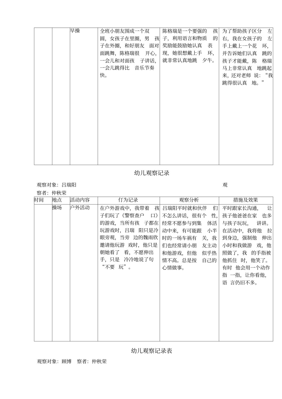 幼儿观察记录户外活动_第2页